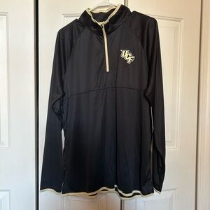 Colosseum Black and Gold UCF Quarter-Zip Pullover